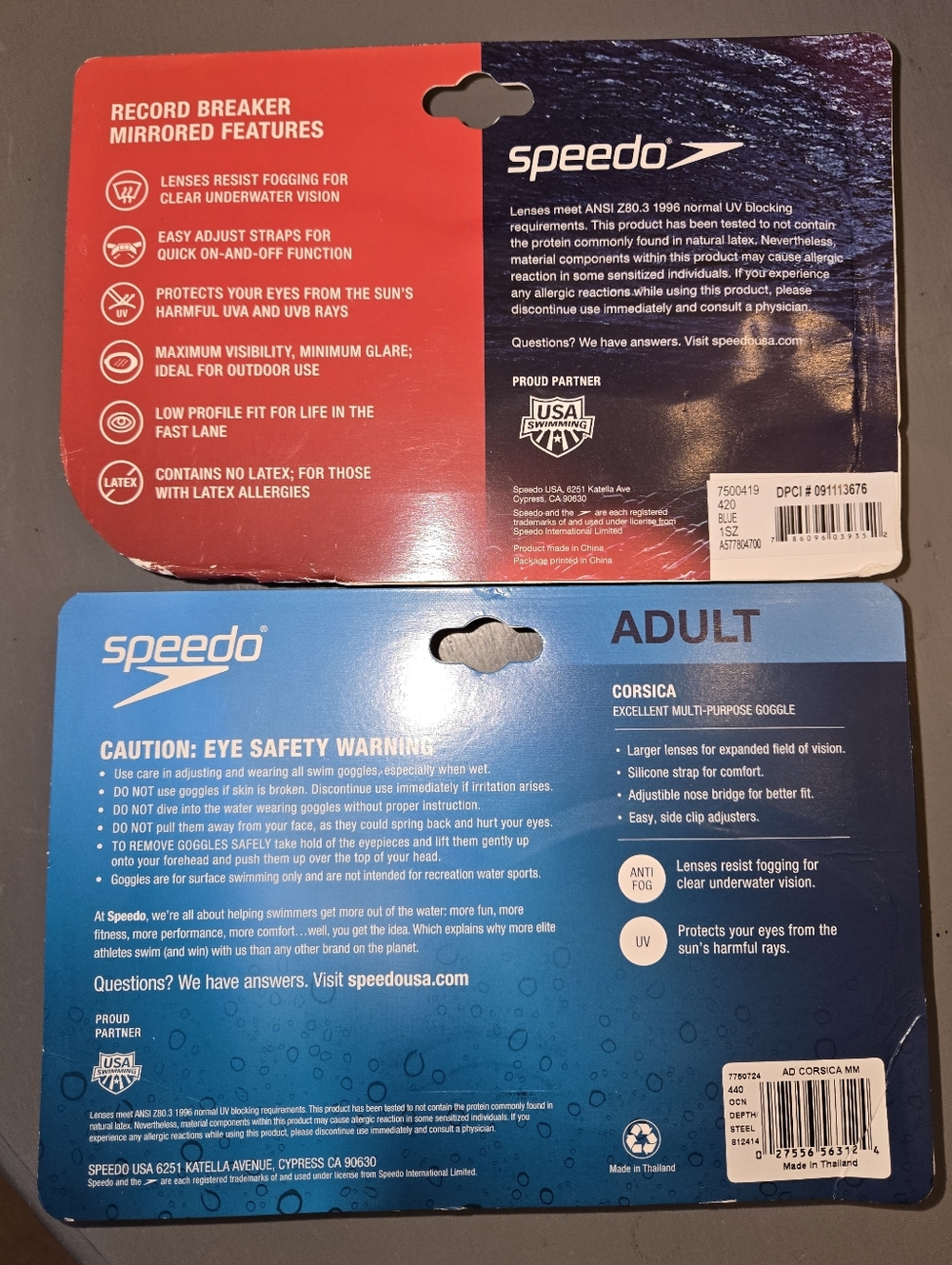 Speedo Adult Mirrored Record Breaker & Corsica Swim Goggles - Blue/Black NEW - Picture 6 of 10